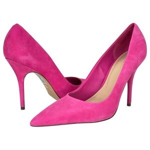 Arezzo Emily Fechado Adlo Pink Suede Womens Heels Size 9B